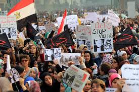 Egyptian women join protests in Cairo