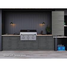 Whether the vision is pristine elegance or the highest quality kitchen organizer hardware is available and professionally installed to your specifications. Weatherstrong Miami Dark Ash 17 Piece 121 25 In X 34 5 In X 28 In Outdoor Kitchen Cabinet Set Wse120wm Mda The Home Depot