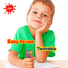 J MARK Solid Tempera Paint Sticks- Including Painting Book and Stencils,  Set of Washable Paint Sticks Crayons for Kids