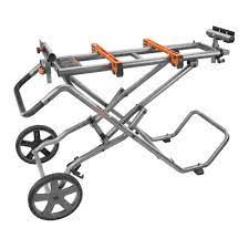 Ridgid Universal Mobile Miter Saw Stand With Mounting Braces Ac9946 The Home Depot Mitre Saw Stand Sliding Mitre Saw Table Saw Stand