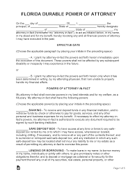 Where can i get a power of attorney form. Free Durable Financial Power Of Attorney Florida Form Pdf Template