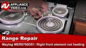 This whirlpool 74004107 bake element is used on maytag, whirlpool, roper, sears. Maytag Mer8700ds1 Stove Not Heating Right Front Surface Element Appliance Video