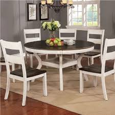 Elica 7 Piece Dining Set Round Dining Table Sets Solid Wood Dining Chairs Round Wood Dining Table