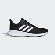 Adidas Black And Grey Running Shoes Runfalcon Shoes In 2020 Black Shoes Lightweight Running Shoes Black Adidas