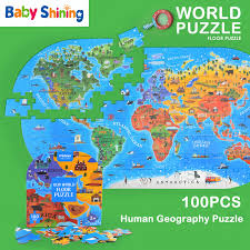5% coupon applied at checkout save 5% with coupon. Baby Shining 100pcs Children S Puzzle Toy Paper Material Humane Geography World Puzzle World Map Games Handheld Gift Box Puzzles Aliexpress