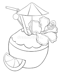 Can be used as paper piecing for scrapbooking. Adult Coloring Book Page A Cute Coconut Juice Image For Relaxing Activity Stock Vector Illustration Of Elements Adult 128277477