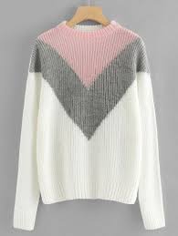 Shop Drop Shoulder Chevron Pullover Online Shein Offers Drop Shoulder Chevron Pullover More To Fit Your Fashionable Needs 2020 Orgu Triko Salas Kazak