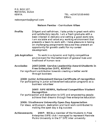However you decide to organize the sections of your cv, be sure to keep each section uniform. 1 Nelson Cv Pamba Secondary School Kenya