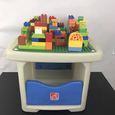 Step 2 Lego Duplo Building Storage Table With 200 Blocks Rare Table2 Step2 Duplo Table Lego Duplo Lego Duplo Table