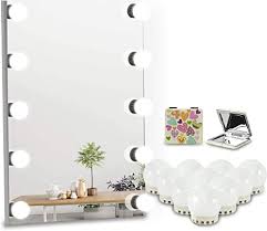 Amazon Com Vanity Mirror Lights Kit Golspark Dimmable Hollywood Style Lights For Mirror 10 Led Light Bulbs For Makeup Vanity Table Set In Dressing Room Lighting Fixture Strip With Usb Charging Cable For Bathroom Home Improvement