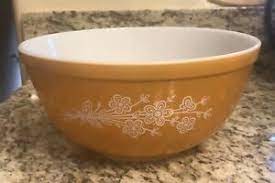 90+ floral patterns, vectors, images, unlimited download vector psd, ai, png, eps format. Vintage Burnt Orange Floral Pattern Pyrex Mixing Bowl 403 2 5 Quart Ebay