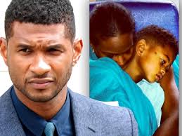 Usher son pool accident first picture in hospital