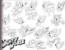 Mighty Mouse Style Sheet Character Model Sheet Disney Concept Art Mighty Mouse