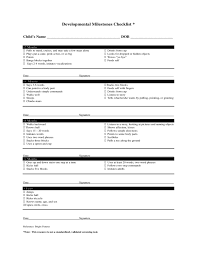 child developmental milestones checklist chart free download