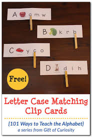 These free printable earth day uppercase and lowercase letter matching cards feature 4″ earth cards for . Uppercase And Lowercase Letter Matching Clip Cards 101 Ways To Teach The Alphabet Gift Of Curiosity