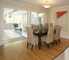 Even straightforward affairs like painting colors or kinds of furniture. Dining Room With 2 Sets Of Outswing French Doors To Large Deck Eclectic Dining Room San Francisco By Feathered Nest Interior Design Houzz