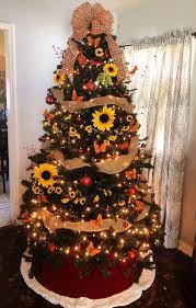 Sunflower Christmas Tree Fall Christmas Tree Lace Christmas Tree Diy Christmas Tree