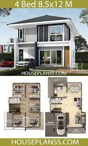 House Design Plans Idea 8 5x12 With 4 Bedrooms Home Ideas Family House Plans Modern Family House Model House Plan