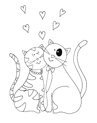 Valentine Cats Digi Stamps Digital Stamps Valentine Coloring Pages