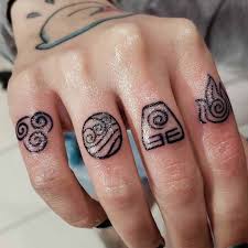 Elements Fingers Tattoos Avatar Tattoos Airbender Elements On Fingers Elements Tattoo Avatar Tattoo Cool Tattoos