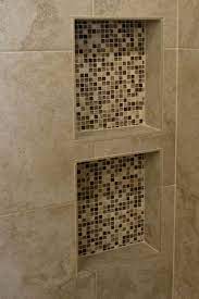 Painting Of Built In Shower Shelves As The Practical Way Of Storing The Bath Supplies Shower Shelves Tile Shower Shelf Shower Tile
