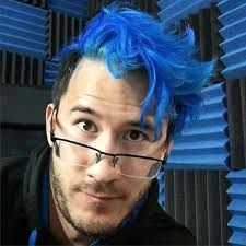 Markiplier Got His Hair Dyed Blue It Looks Awesome It Also Matches The Wall Lol Markiplier Blue Hair Markiplier Blue Hair