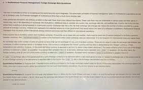 Manage risk by being compliant with south africa labour laws and recommendations. Solved 1 11 Multinational Financial Management Foreign E Chegg Com