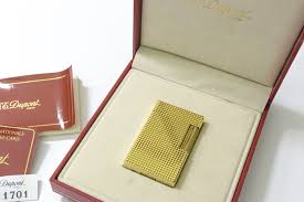 S T Dupont Ligne 1 Large Diamond Head Guilloche Brass Body Gold Plate 1980s France Encendedor Encendedores