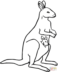 Dibujo De Ilustracion De Un Canguro Bebe Con Su Madre Para Colorear Dibujos Para Colorear Imprimir Gratis