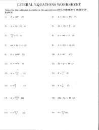 Also, solve the word problems to find the value of the parameters like radius, length, height, mass, volume, work done, fahrenheit and so on. Free Literal Equation Worksheets