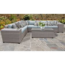 Meeks 9 Piece Rattan Sectional Seating Group With Cushions Reviews Joss Main Outdoor Wicker Patio Furniture Wicker Patio Furniture Set Outdoor Furniture