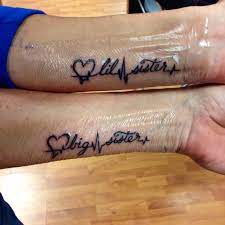 Our Long Awaited Sister Tattoos Big Sister And Lil Sister With Our Life Line Heart Beat And Heart For Our Strengt Trendy Tattoos Sister Tattoo Designs Tattoos