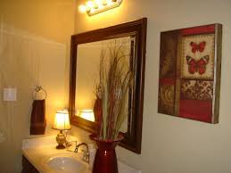 Looking for small bathroom ideas that will make the whole space seem bigger? Bold Red Guest Bathroom Guest Bathroom Decor Bathroom Red Guest Bathroom