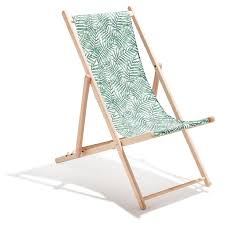 Chilienne En Bois Wood Imprime Feuilles Gifi 512637x Hamac Transat Chaise Longue Jardin