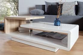 Moderner Design Couchtisch Concept 100cm Hochglanz Weiss Sonoma Eiche Sonoma Eiche Couchtisch Modernes Design