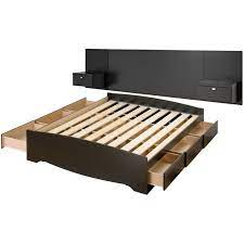 The ab7 bed, a handcrafted platform bed made from solid hardwood and featuring a floating headboard. Prepac Series 9 Wooden King Storage Bed With Floating Headboard In Black Bbk 8400 K Bhhk 0520 2k Kit
