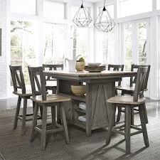 Transitional Two Toned 7 Piece Gathering Table Set By Liberty Furniture Wolf And Gardiner Wolf Gathering Table Liberty Furniture Black Dining Room Furniture