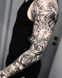 40 Superbes Manches Longues Pour Hommes 2019 Tattooblend Tatouage Bras Complet Tatouage D Horloge Tatouage Manchette
