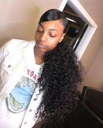 Sleek Swoop Ponytail W Curly Hair For My Sis Happy Birthday Derricka Derricka M Hbmj Mjont Sleek Ponytail Curly Hair Styles Weave Ponytail Hairstyles