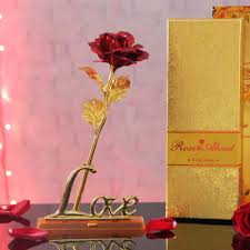 Maybe you would like to learn more about one of these? Gold Plated Rose With Red Petals And Love Showpiece Gift Send Home And Living Gifts Online J11060493 Igp Com