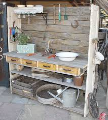 Pflanztisch Blumenbank Gartnertisch Gartentisch Handmade Vintage Gartendeko Holz Pflanztisch Gartendeko Holz Gartentisch