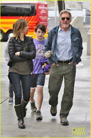 The official calista flockhart twitter!. Harrison Ford And Calista Flockhart Take Their Son Liam To A Lakers Game On February 9 2014 Harrison Ford Mens Outfit Inspiration Indiana Jones Films