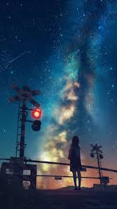 Anime Universe Space From Earth Iphone Wallpaper Iphone Wallpapers Space Anime Anime Background Anime Scenery