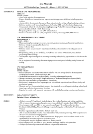 Cnc Programmer Resume Samples Velvet Jobs
