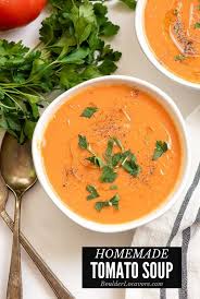 Homemade Tomato Soup Is An Easy Recipe Made With Fresh Tomatoes And A Handful Of Wholesome Ingredients Tomato Soup Homemade Homemade Tomato Soup Recipe Recipes