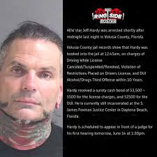 BREAKING NEWS: All Elite Wrestling Star Jeff Hardy has been arrested yet  again and is now currently incarcerated after he was found driving with a  cancelled/suspended license while under the influence. It's