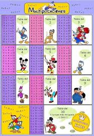 Tablas De Multiplicar Del 1 Al 10 De Disney Math For Kids Multiplication Chart Multiplication Facts Worksheets