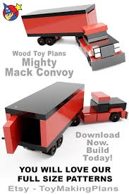 Mighty Mack Convoy Set Of 3 Trucks Wood Toy Plans Patterns Etsy In 2020 Wood Toys Plans Wood Toys Wooden Toys Plans