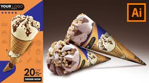 Ice Cream Banner Design In Adobe Photoshop Cc Product Packaging Design Tutorial In Illustrator Youtube