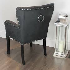 Black Studded Dining Chair With Arms Dining Room Chairs Upholstered Dining Room Chairs Modern Dining Chairs